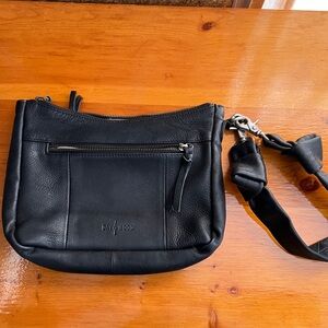 Day And Mood Womens Black Genuine Leather Clutch Handbag Purse